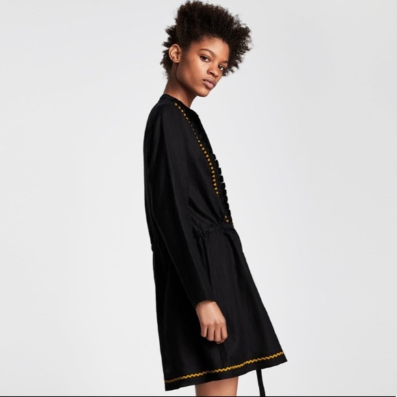 Zara bohemian black tunic dress - Picture 4 of 6